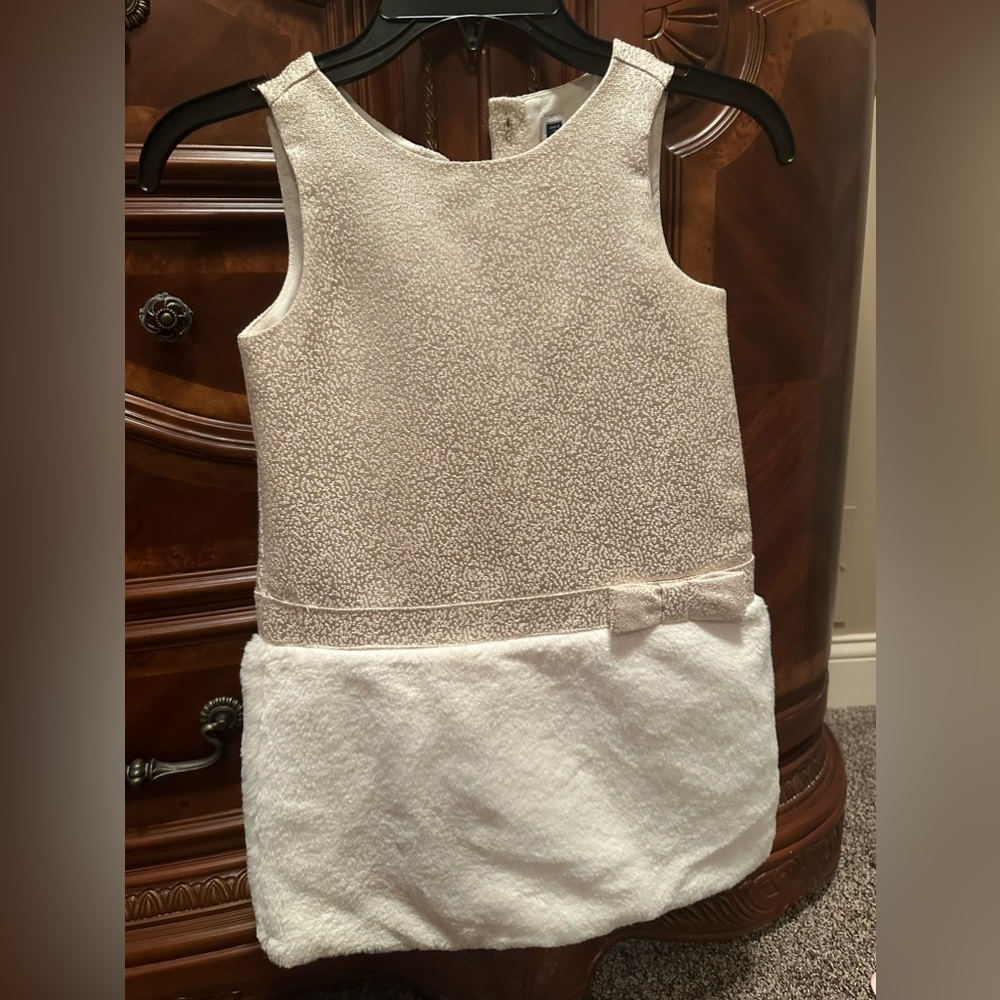 Girls Formal gold and white dress